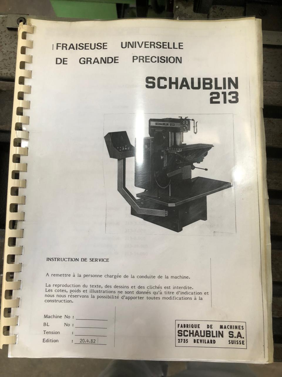 Universal Milling/SCHAUBLIN  213-P