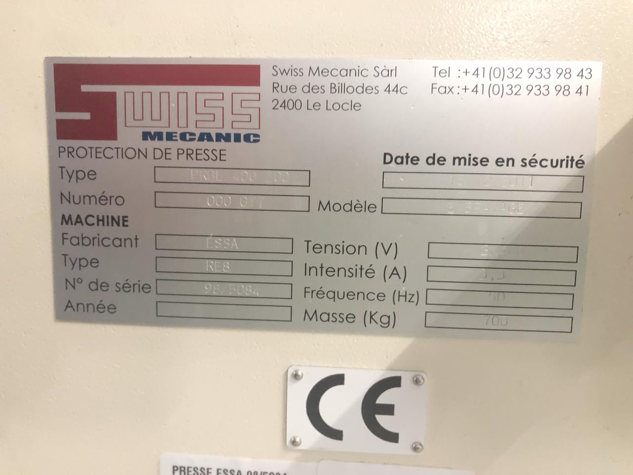 Eccentric C-Frame Presses/ESSA  RE 8